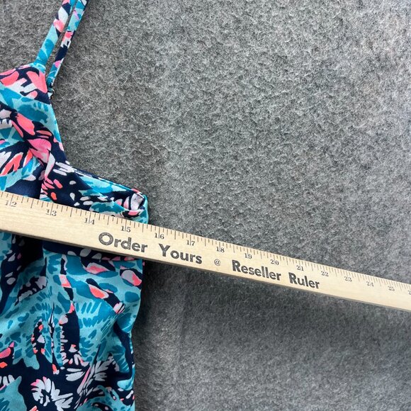 Lilly Pulitzer Camisole Women XS Blue Pink Floral Rayon Sleeveless Tank Shirt - Picture 5 of 9